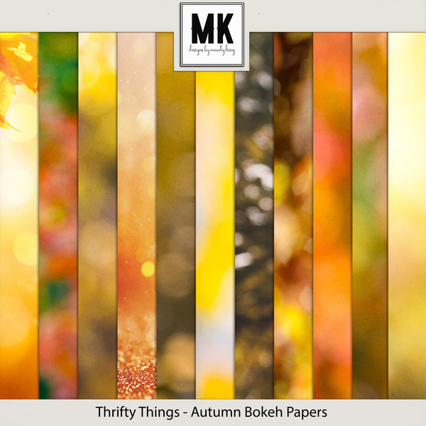 Thrifty Things - Autumn Bokeh Papers Digital Art - Digital Scrapbooking Kits