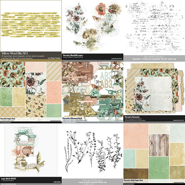 Floramira Scrapbook Collection Digital Art - Digital Scrapbooking Kits