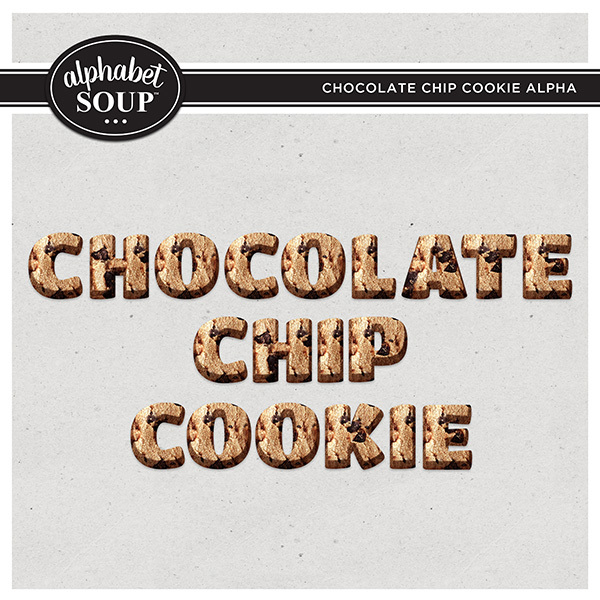 Chocolate Chip Cookie Alpha Digital Art - Digital Scrapbooking Kits