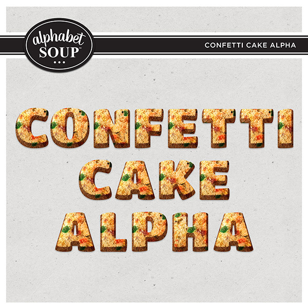 Confetti Cake Alpha Digital Art - Digital Scrapbooking Kits