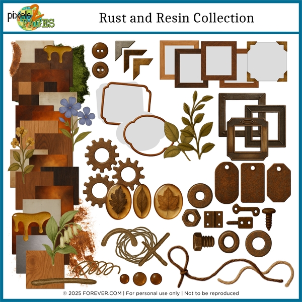 Rust and Resin Collection Digital Art - Digital Scrapbooking Kits