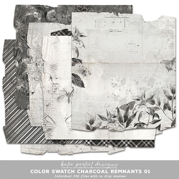 Color Swatch Charcoal Remnants 01 Digital Art - Digital Scrapbooking Kits