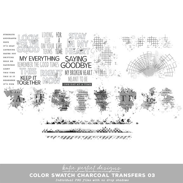 Color Swatch Charcoal Transfers 03 Digital Art - Digital Scrapbooking Kits