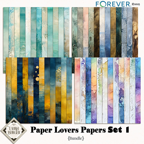 Paper Lovers Bundle Set1 Digital Art - Digital Scrapbooking Kits