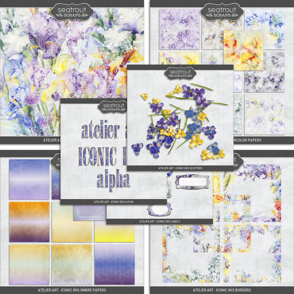 Atelier Art - Iconic Iris Bundle Digital Art - Digital Scrapbooking Kits