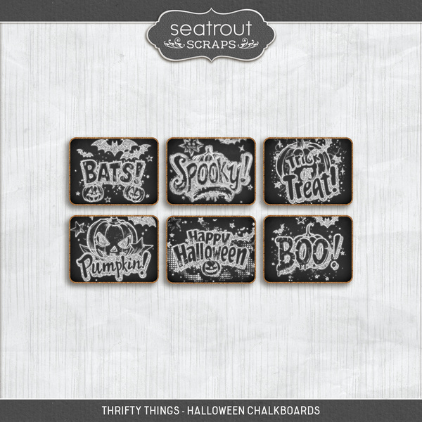 Thrifty Things - Halloween Chalkboards Digital Art - Digital Scrapbooking Kits
