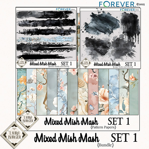 Mixed Mish Mash Set 1 Digital Art - Digital Scrapbooking Kits