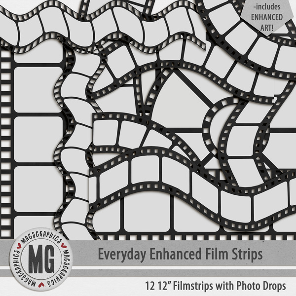 Everyday Enhanced Film Strips Digital Art - Digital Scrapbooking Kits