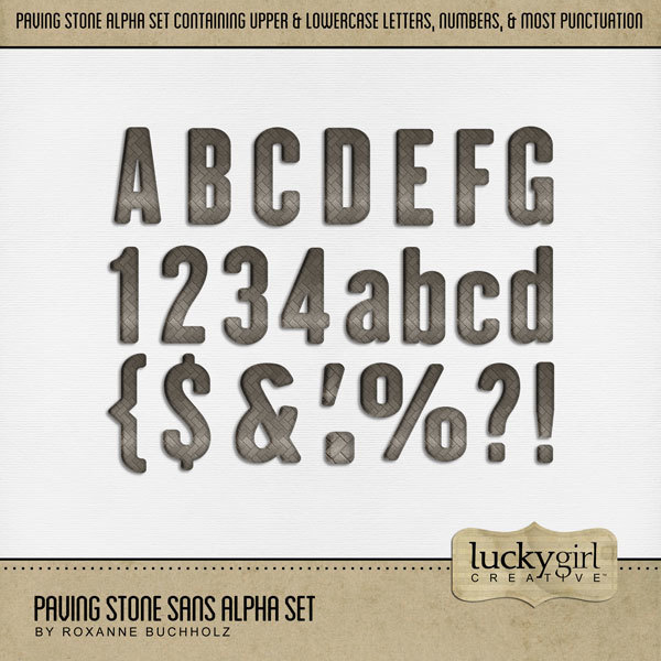 Paving Stone Sans Alpha Set Digital Art - Digital Scrapbooking Kits