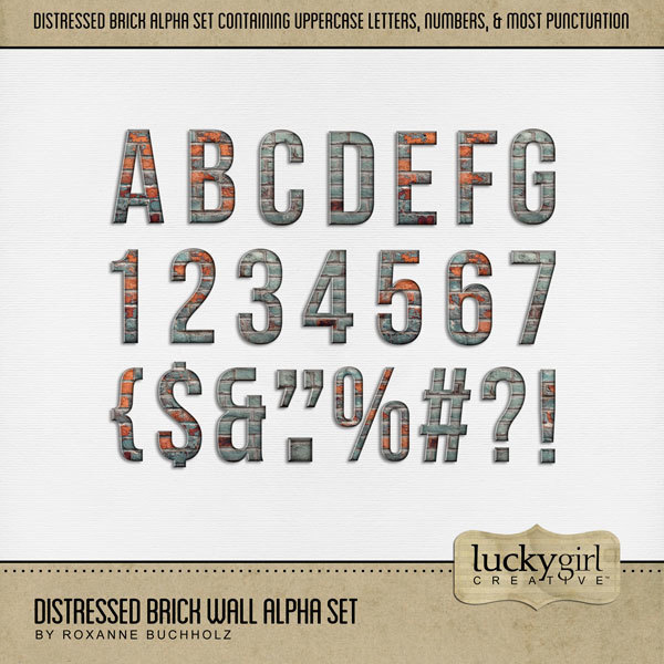 Distressed Brick Wall Alpha Digital Art - Digital Scrapbooking Kits