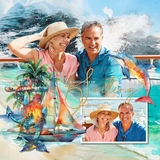 Caribbean Watercolor Clusters