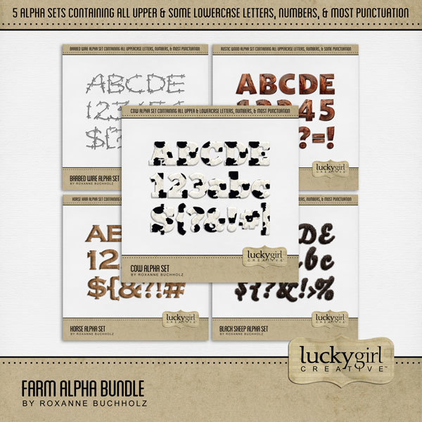 Farm Alpha Bundle Digital Art - Digital Scrapbooking Kits