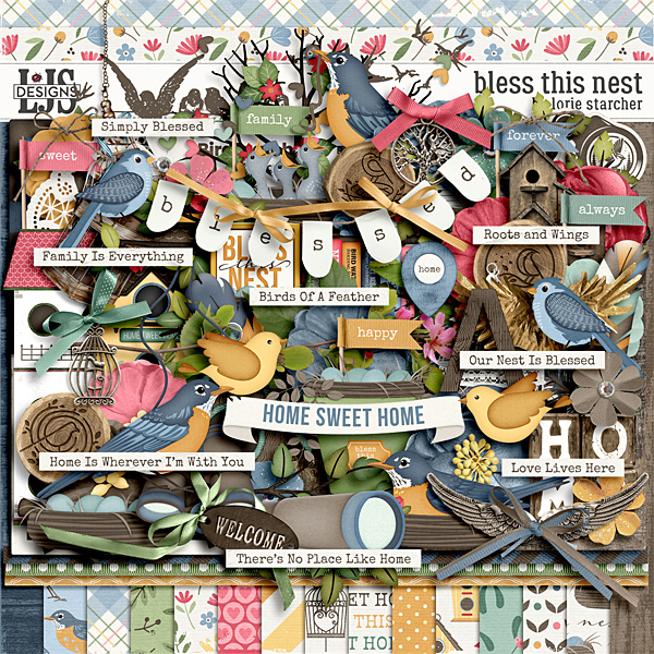 Bless This Nest Digital Art - Digital Scrapbooking Kits
