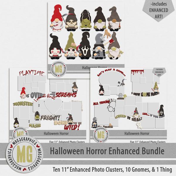 Halloween Horror Enhanced Bundle Digital Art - Digital Scrapbooking Kits