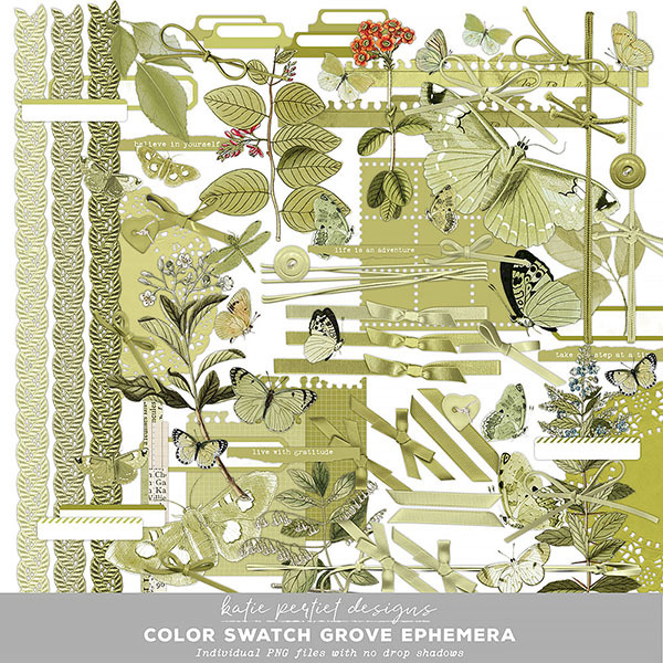 Color Swatch Grove Ephemera Digital Art - Digital Scrapbooking Kits
