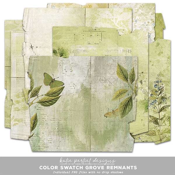 Color Swatch Grove Remnants Digital Art - Digital Scrapbooking Kits