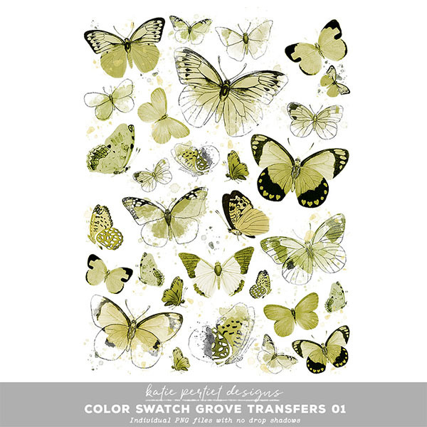 Color Swatch Grove Transfers 01 Digital Art - Digital Scrapbooking Kits