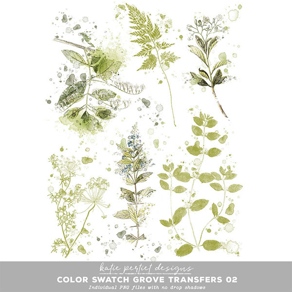 Color Swatch Grove Transfers 02 Digital Art - Digital Scrapbooking Kits