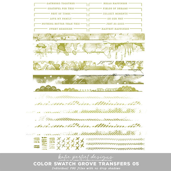 Color Swatch Grove Transfers 05 Digital Art - Digital Scrapbooking Kits