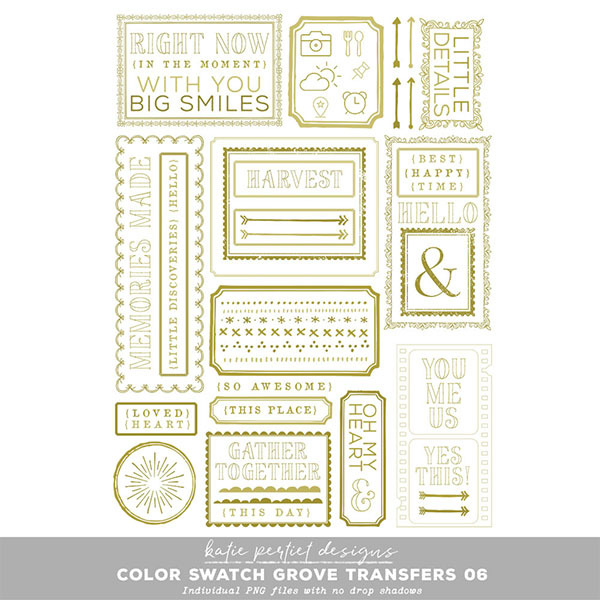Color Swatch Grove Transfers 06 Digital Art - Digital Scrapbooking Kits