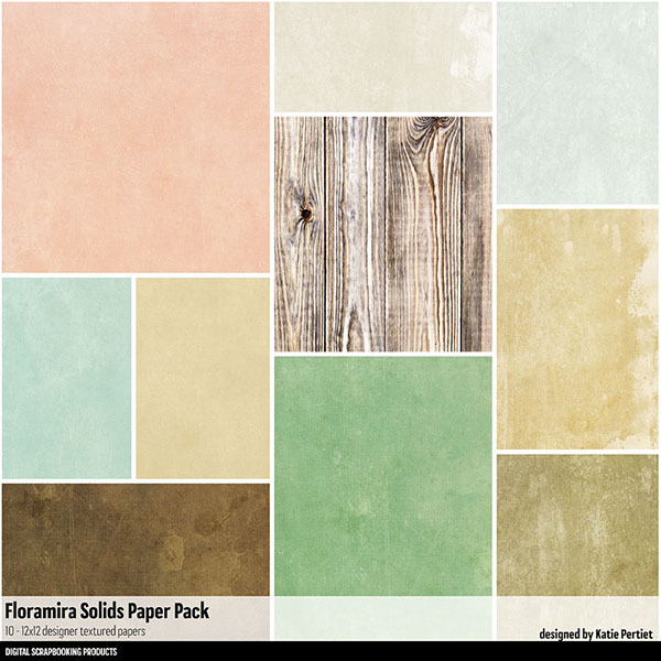 Floramira Solids Paper Pack Digital Art - Digital Scrapbooking Kits