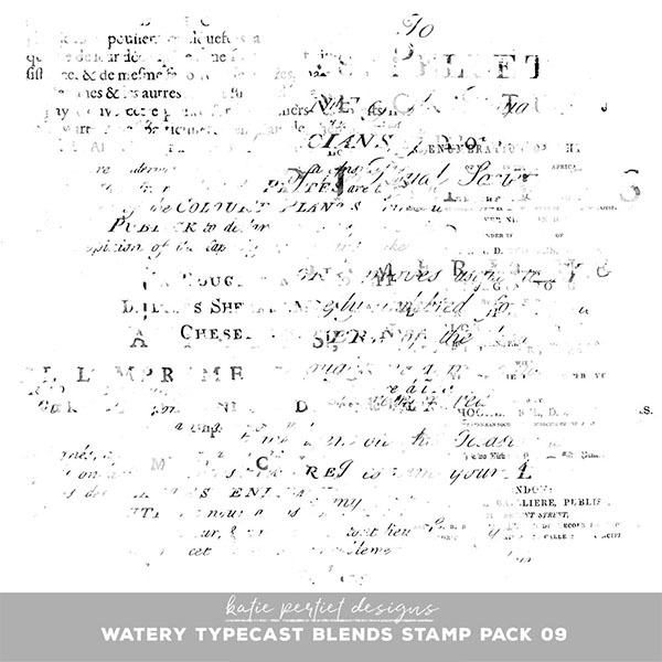 Watery Typecast Blends Stamp Pack 09 Digital Art - Digital Scrapbooking Kits