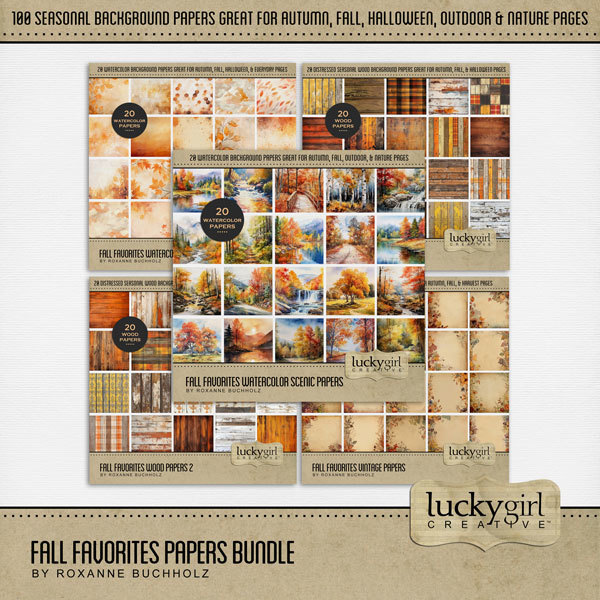 Fall Favorites Papers Bundle Digital Art - Digital Scrapbooking Kits
