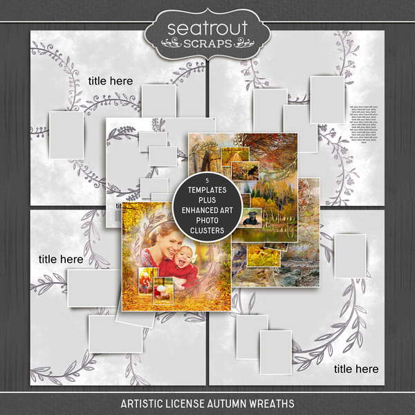 Artistic License Autumn Wreaths Digital Art - Digital Scrapbooking Kits