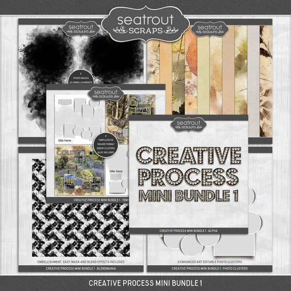 Creative Process Mini Bundle 1 Digital Art - Digital Scrapbooking Kits