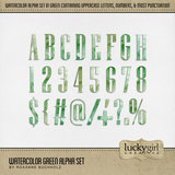 Watercolor Green Alpha Set