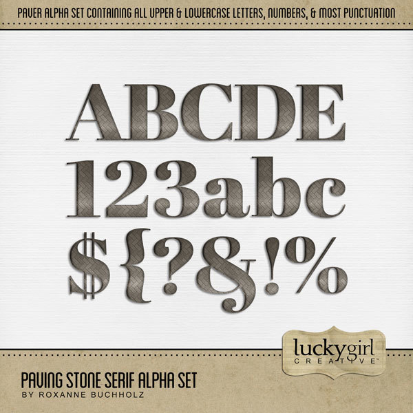 Paving Stone Serif Alpha Set Digital Art - Digital Scrapbooking Kits