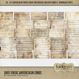 Sheet Music Watercolor Cards