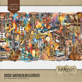 Music Watercolor Elements