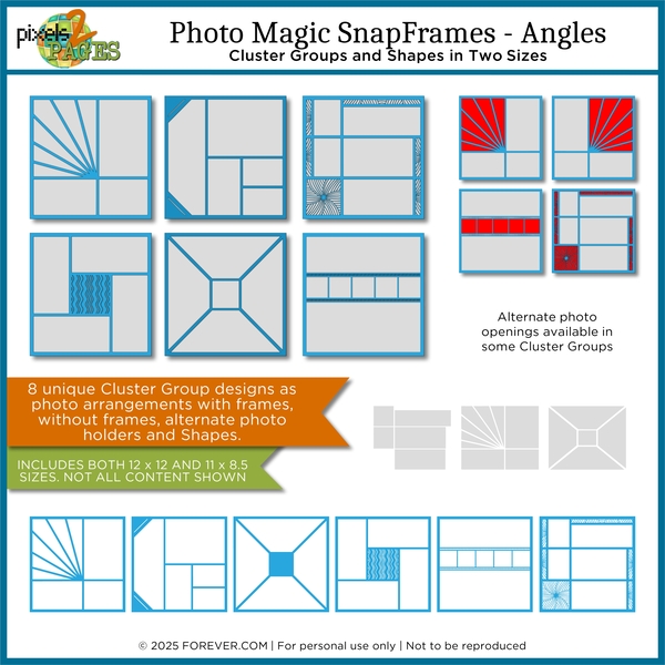 Photo Magic SnapFrames Angles Digital Art - Digital Scrapbooking Kits