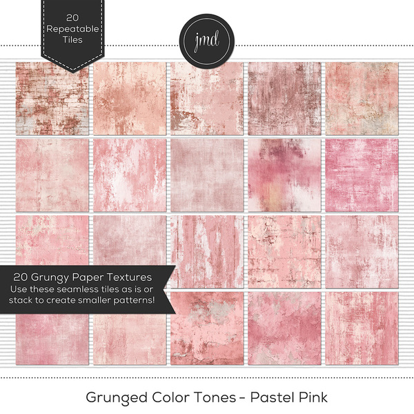 Grunged Color Tones - Pastel Pink Digital Art - Digital Scrapbooking Kits