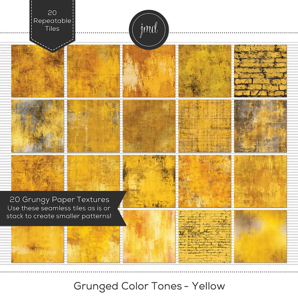 Grunged Color Tones - Yellow Digital Art - Digital Scrapbooking Kits