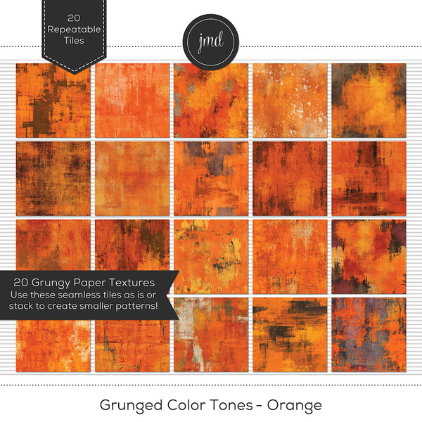Grunged Color Tones - Orange Digital Art - Digital Scrapbooking Kits
