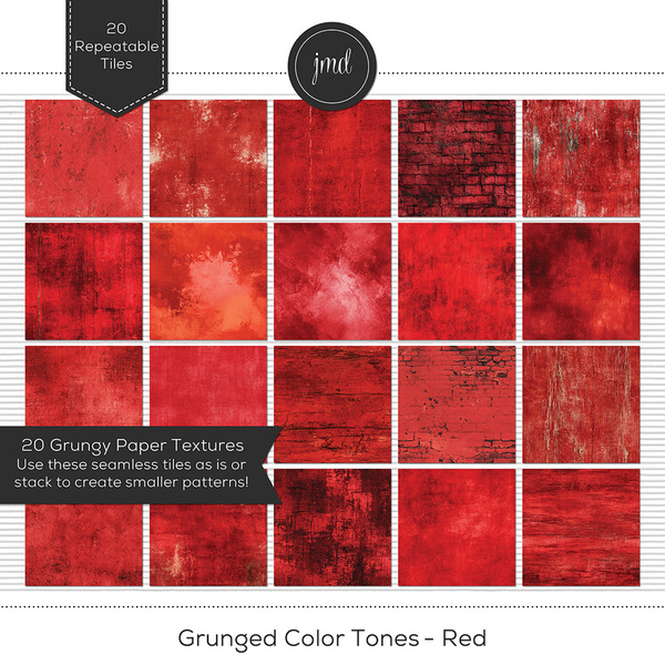 Grunged Color Tones - Red Digital Art - Digital Scrapbooking Kits