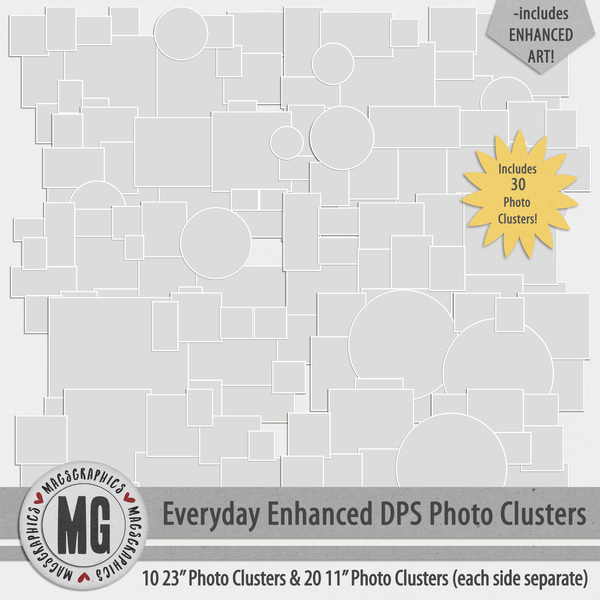 Everyday Enhanced DPS Photo Clusters Digital Art - Digital Scrapbooking Kits