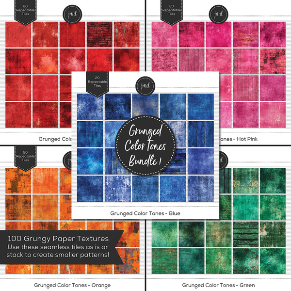 Grunged Color Tones Bundle 1 Digital Art - Digital Scrapbooking Kits