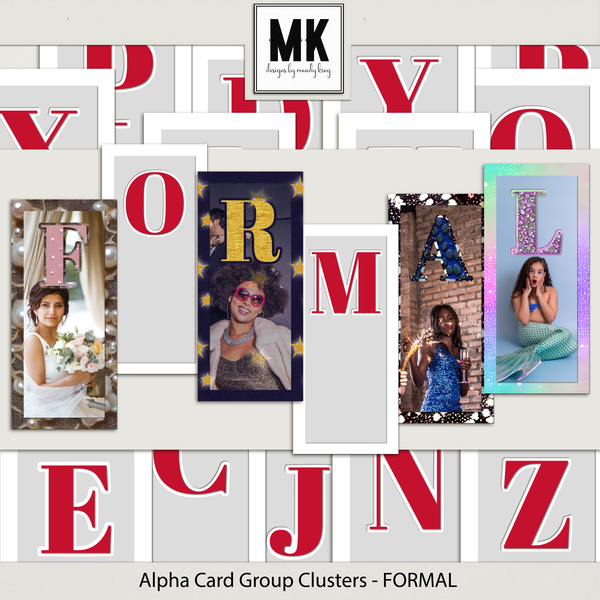 Alpha Card Group Clusters - Formal Digital Art - Digital Scrapbooking Kits