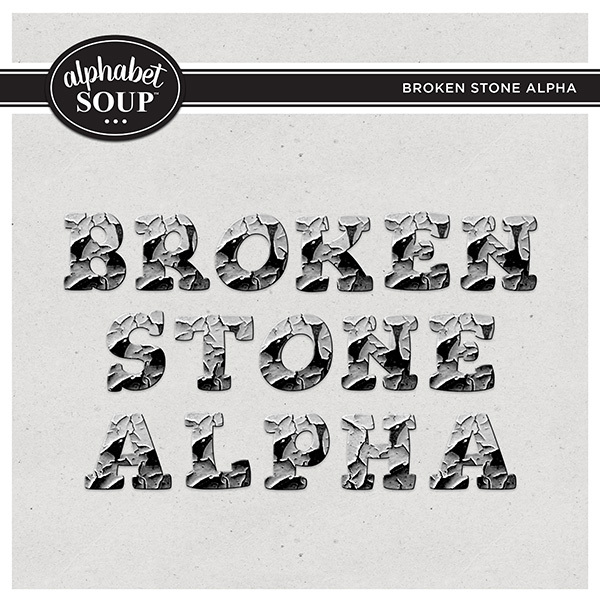 Broken Stone Alpha Digital Art - Digital Scrapbooking Kits