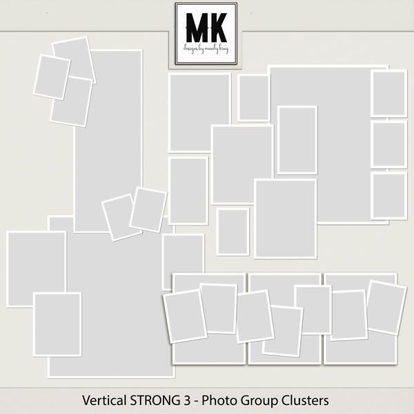 Vertical Strong 3 Group Clusters Digital Art - Digital Scrapbooking Kits