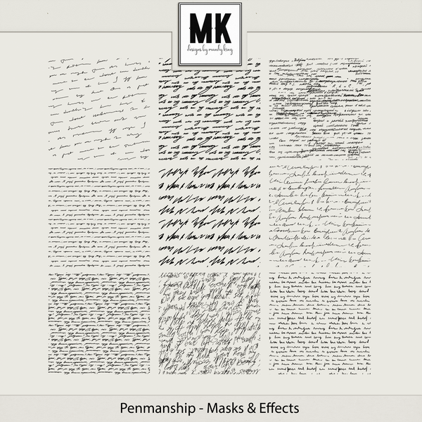 Penmanship Overlays & Effects Digital Art - Digital Scrapbooking Kits