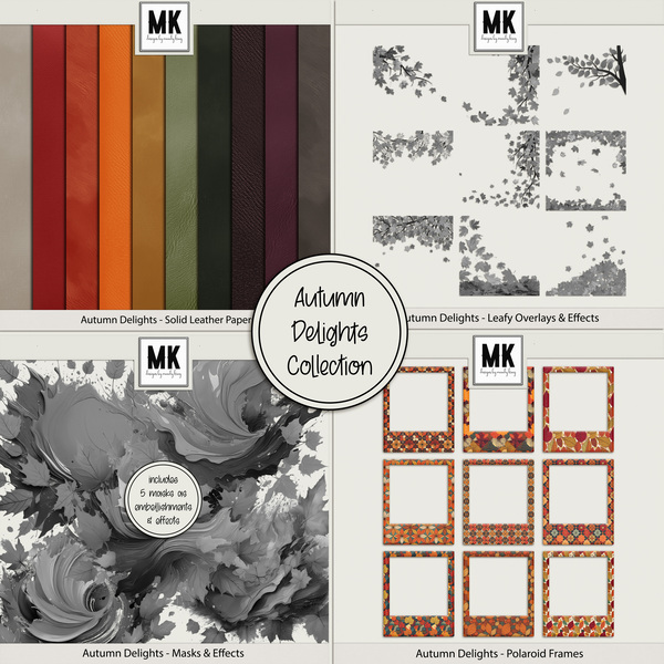 Autumn Delights Collection Digital Art - Digital Scrapbooking Kits