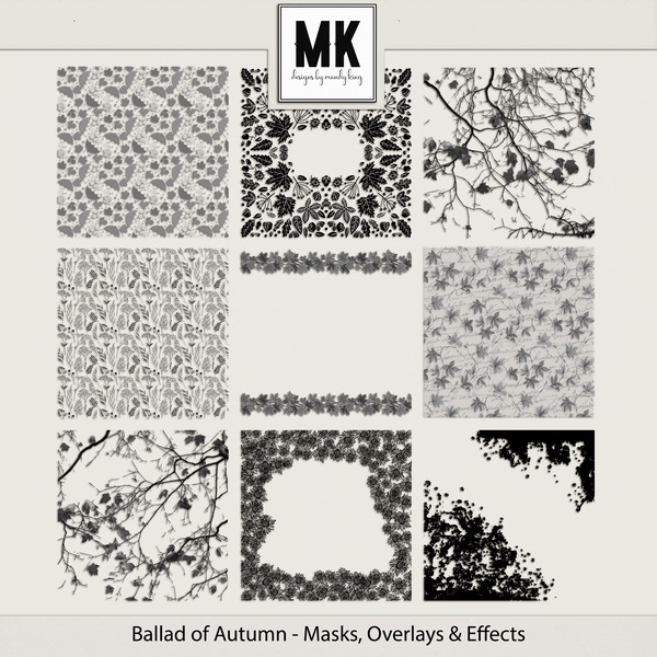 Ballad of Autumn - Masks, Overlays & Effects Digital Art - Digital Scrapbooking Kits