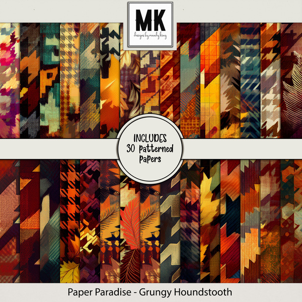 Paper Paradise - Grungy Houndstooth Digital Art - Digital Scrapbooking Kits