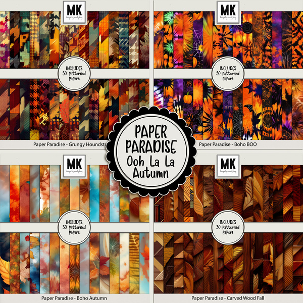Paper Paradise - Ooh La La Autumn Digital Art - Digital Scrapbooking Kits