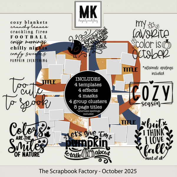 The Scrapbook Factory - October 2025 Digital Art - Digital Scrapbooking Kits