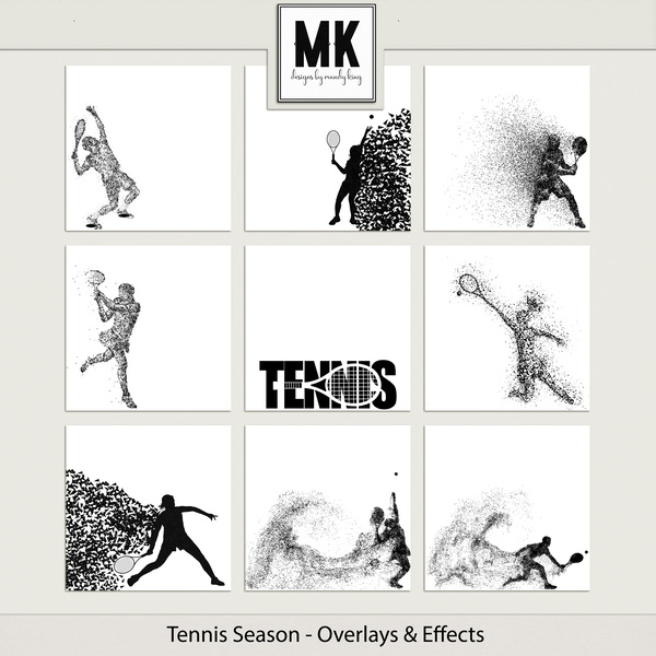 Tennis Season - Overlays & Effects Digital Art - Digital Scrapbooking Kits